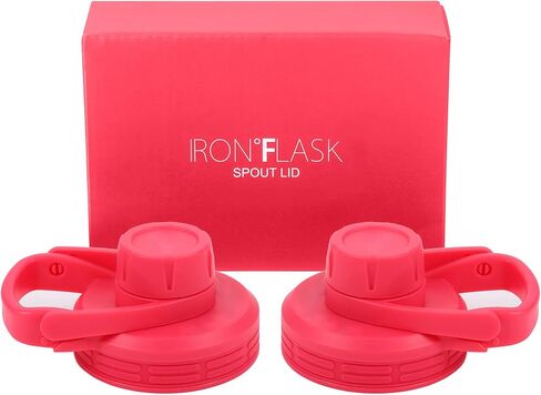 غطاء فوهة من IRON ° FLASK لفم واسع، زجاجات مياه رياضية معزولة، غطاء مضغ، غطاءان خاليان من مادة BPA (فوشيا) in Kuwait
