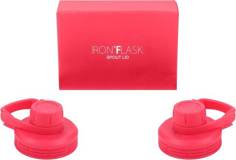 غطاء فوهة من IRON ° FLASK لفم واسع، زجاجات مياه رياضية معزولة، غطاء مضغ، غطاءان خاليان من مادة BPA (فوشيا) in Kuwait