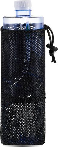 Uiifan Water Bottle Holder for Backpack Foldable Mesh Water Bottle and Snack Holder Black Adjustable Water Bottle Pouch Tactical Attachments Water Bottle Carrier for Hiking Outdoor Activity (1 Piece) in Saudi Arabia