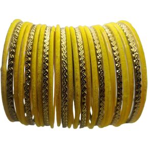 JAWSHEE Velvet Bangles Golden Set, 2 Dozen Glass Velvet Bangles, Matte Color With Velvet Layer For Added Beauty and Durability, Beautiful Women's Bangle Bracelets, Indian Bangles Jewelry Sets For Women in Saudi Arabia