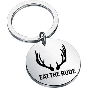 OKEYCH Hannibal Lecter TV Show Inspired Gift Hannibal Eat The Rude Keychain Hannibal Lecter Fan Jewelry