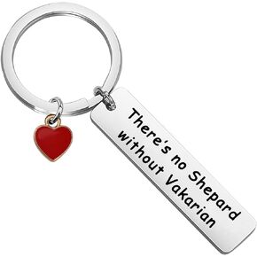KUIYAI Gamer Gift There’s no Shepard without Vakarian Keychain Movie Fan Inspired Jewelry