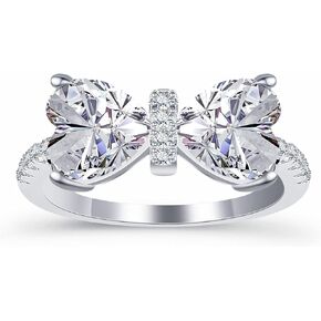Msxyowaer Moissanite Engagement Ring, 2.8ct D VVS Clarity Moissanite Diamond Ring for Women, S925 Sterling Silver Rings for Proposal Wedding Memorial Days