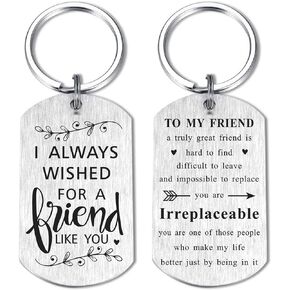 Friend Christmas Gifts for Women Men, Meaningful Friendship Keychain, Going Away Gift Ideas for Friends