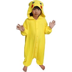 SAZAC Kigurumi - Pokemon - Pikachu - Onesie Jumpsuit Halloween Costume - Kids Size (7-9 Year Old) Yellow