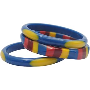 مجموعة من 3 أساور على شكل سوار من الراتنج بألوان متعددة للمراهقين من مجموعة Stratum of Rainbow من Pure Hands (في 4 ألوان) in Kuwait