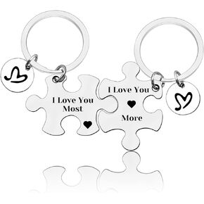 Anniversary Keychain Gift for Husband Wife Couple Keychain for Boyfriend Girlfriend Valentine Day Wedding Gifts for Him