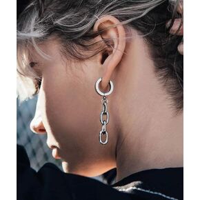 Aimimier Stainless Steel Link Chain Hoop Earrings Chunky Geometric Drop Earrings for Women Teens Girls Men