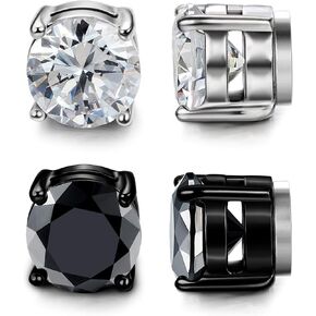 LOYALLOOK أقراط ستانلس ستيل للرجال والنساء للجنسين مكعب زركونيا مرصعة 5-10 ملم in Kuwait