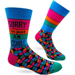 Fabdaz Sorry I'm Just an As-hole Fun Socks for Men