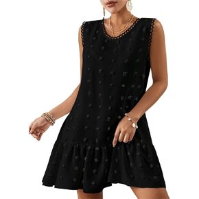 Bsubseach Women Swimsuit Cover Up Summer Beach Dress Casual Sundress Cover Ups for Bathing Suits Swiss Dot