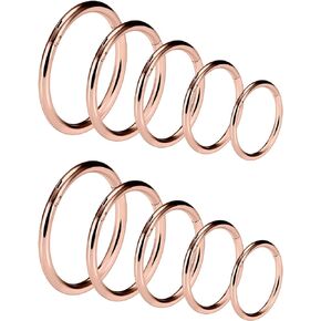 Vsnnsns 14G 16G Nose Rings Hoops 316l Surgical Steel Hinged Segment Septum Ring Cartilage Tragus Helix Rook Conch Earrings Hoops 8mm 10mm 12mm 14mm 16mm Silver Black Gold Rainbow Rose Gold