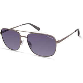 Kenneth Cole New York Women's KC5906B Square Sunglasses, Shiny Dark nickeltin/Gradient Smoke, 59/16/140 in Kuwait