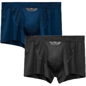 Ouruikia Men's Underwear Magnetic Boxer Briefs Modal Breathable Boxer Briefs Underwear with Fly