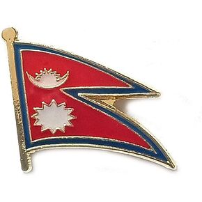 Nepal National Flag International Travel Small Pins Enamel Made Metal Souvenir for Hat Clothes Backpack