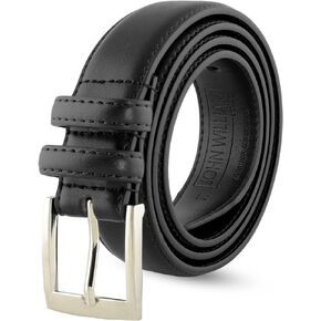 John William Leather Belts For Men - Mens Brown & Black Belt - Dress Casual Men's Belt in Gift Bag