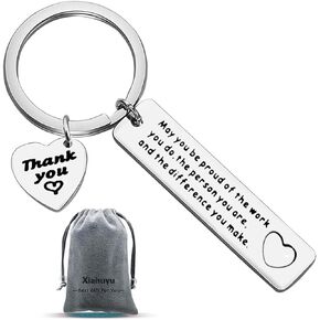 Xiahuyu Thank You Gifts Appreciation Keychain Make a Difference Gifts Appreciation Gifts for Employee Coworker Mentor Coach Thank You Gifts for Teacher Nurse Volunteer Social Worker