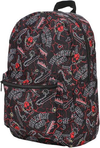 Stranger Things Hellfire Club AOP Black Laptop Backpack, Multicolored, OSFA in Saudi Arabia