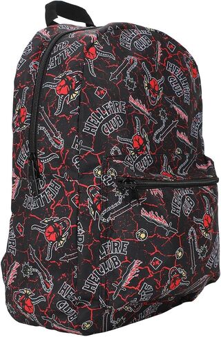 Stranger Things Hellfire Club AOP Black Laptop Backpack, Multicolored, OSFA in Saudi Arabia