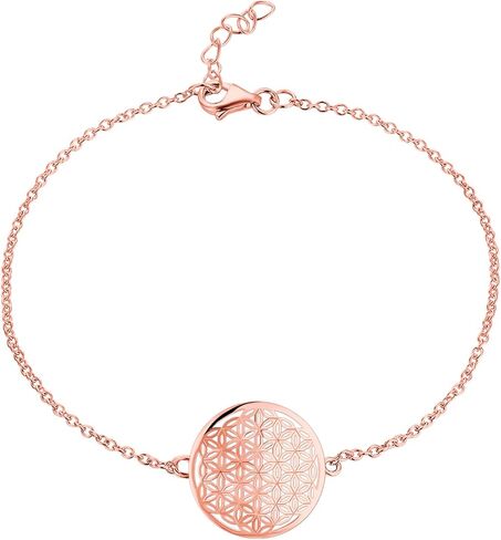 JO WISDOM Women Bracelet,925 Sterling Silver Flower of Life Link Bracelet,20cm in Saudi Arabia
