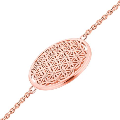 JO WISDOM Women Bracelet,925 Sterling Silver Flower of Life Link Bracelet,20cm in Saudi Arabia