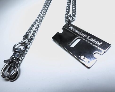 Premium Label - Bad Habits - Luxury Razor Blade Silver Charm .925 Plata Punk, Gothic, Streetwear, Dog Tag, Curb Grunge Chain - Made in JAPAN, Sterling Silver, No Gemstone in Saudi Arabia