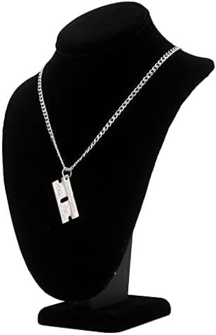 Premium Label - Bad Habits - Luxury Razor Blade Silver Charm .925 Plata Punk, Gothic, Streetwear, Dog Tag, Curb Grunge Chain - Made in JAPAN, Sterling Silver, No Gemstone in Saudi Arabia