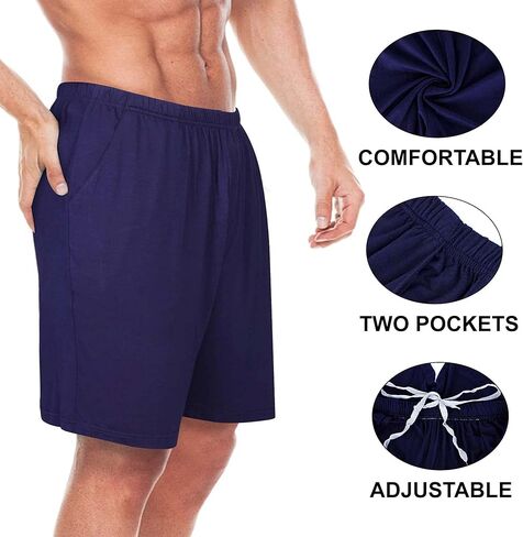 PaTunTEK Men's Sleeping Shorts Modal Lounge Pajama Bottom with Pockets in Saudi Arabia