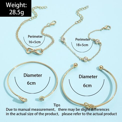Boho Gold Bangle Bracelets Sets for Women Girls,Heart Bow Bracelets Layered Stackable Open Cuff Wrap Bangles Adjustable Link Chain,Chunky Gold Bacelets in Saudi Arabia