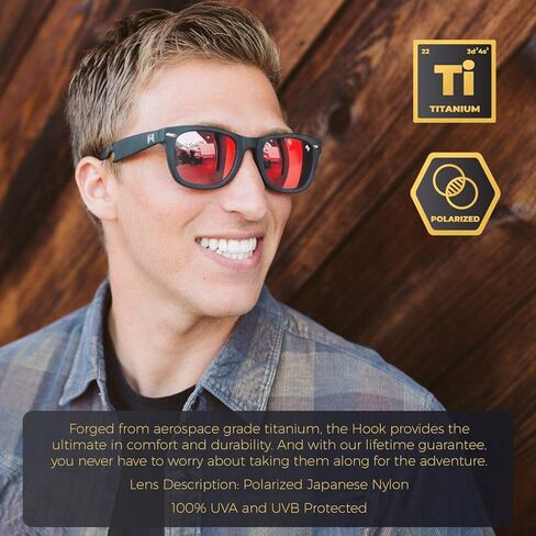 William Painter The Hook Titanium Polarized Classic Scratch Resistant, 100% UVA/UVB Ray Protection - Built-in Bottle Opener in Kuwait