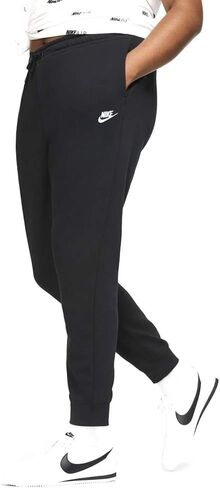 Nike Plus Size NSW Essential Pants Regular Fleece Black/White 2X in Saudi Arabia