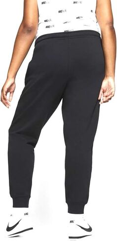 Nike Plus Size NSW Essential Pants Regular Fleece Black/White 2X in Saudi Arabia