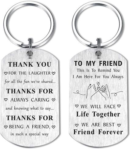 Friend Christmas Gifts for Women Men, Meaningful Friendship Keychain, Going Away Gift Ideas for Friends in Saudi Arabia