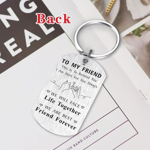 Friend Christmas Gifts for Women Men, Meaningful Friendship Keychain, Going Away Gift Ideas for Friends in Saudi Arabia