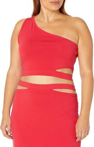 The Drop Women's Valentina Cropped One-Shoulder Cutout Sweater Top in Saudi Arabia