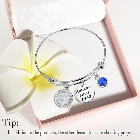 AKTAP Zeta Amicae Pendant Bracelet Amicae Since 1848 Sorority Jewelry Soror Sisters Gift for Women Girls in Saudi Arabia