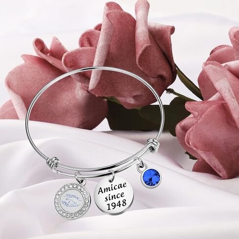 AKTAP Zeta Amicae Pendant Bracelet Amicae Since 1848 Sorority Jewelry Soror Sisters Gift for Women Girls in Saudi Arabia
