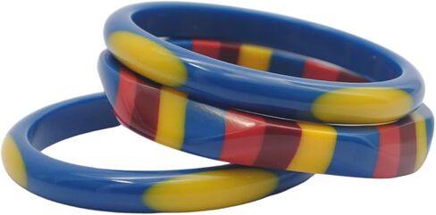 مجموعة من 3 أساور على شكل سوار من الراتنج بألوان متعددة للمراهقين من مجموعة Stratum of Rainbow من Pure Hands (في 4 ألوان) in Kuwait