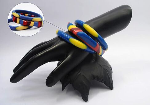 مجموعة من 3 أساور على شكل سوار من الراتنج بألوان متعددة للمراهقين من مجموعة Stratum of Rainbow من Pure Hands (في 4 ألوان) in Kuwait