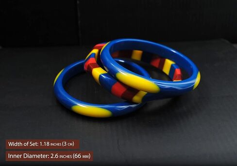 مجموعة من 3 أساور على شكل سوار من الراتنج بألوان متعددة للمراهقين من مجموعة Stratum of Rainbow من Pure Hands (في 4 ألوان) in Kuwait