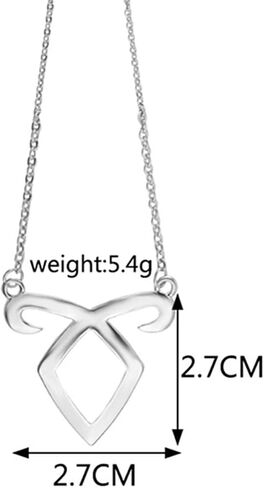 YouU The Mortal Instruments City of Bones Inspired Angelic Power Rune Symbols Bracelet and Necklace Set with Jewelry Box-Silver in Saudi Arabia
