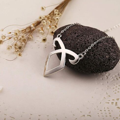 YouU The Mortal Instruments City of Bones Inspired Angelic Power Rune Symbols Bracelet and Necklace Set with Jewelry Box-Silver in Saudi Arabia