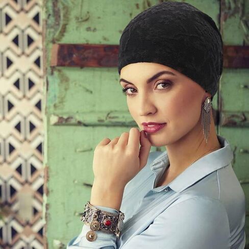 Womens Chemo Beanie Hat Cancer Cap Stretch Slouchy Turban Headwear in Saudi Arabia
