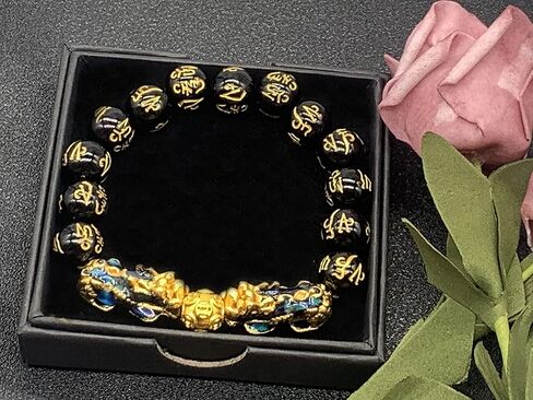 سوار فينغ شوي للنساء 10 ملم كريستال سوار بي شيو مانترا خرز جيد الحظ حماية in Kuwait