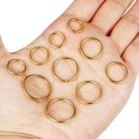 Vsnnsns 14G 16G حلقات الأنف الأطواق 316l الجراحية الصلب يتوقف الجزء الحاجز الدائري الغضروف الزنمة الحلزون روك محارة أقراط الأطواق 8 مم 10 مم 12 مم 14 مم 16 مم فضي أسود ذهبي قوس قزح ذهبي وردي in Kuwait