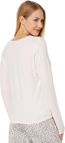Karen Neuburger Petite Long Sleeve Split-Neck Tee PJ Set in Saudi Arabia