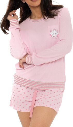 Wingwalker Womens Disney Aristocats Pajamas Ladies Marie Short Soft Waffle PJs in Saudi Arabia