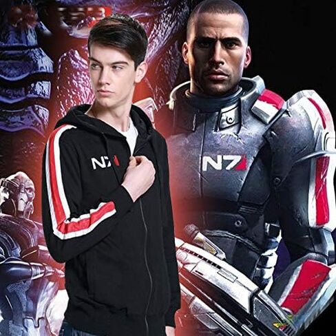 LILLIWEEN Mens Game Cosplay Hoodie N7 3D Jacket Pullover Hooded Sweatshirt in Kuwait