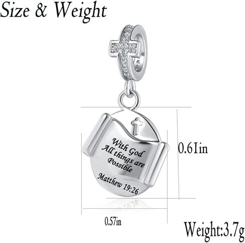 MZC Jewelry Religious Cross Charm Prayer Bible Christian Keep Faith Dangle Bead for Women Gril Pandora Bracelets in Saudi Arabia