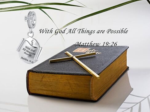 MZC Jewelry Religious Cross Charm Prayer Bible Christian Keep Faith Dangle Bead for Women Gril Pandora Bracelets in Saudi Arabia